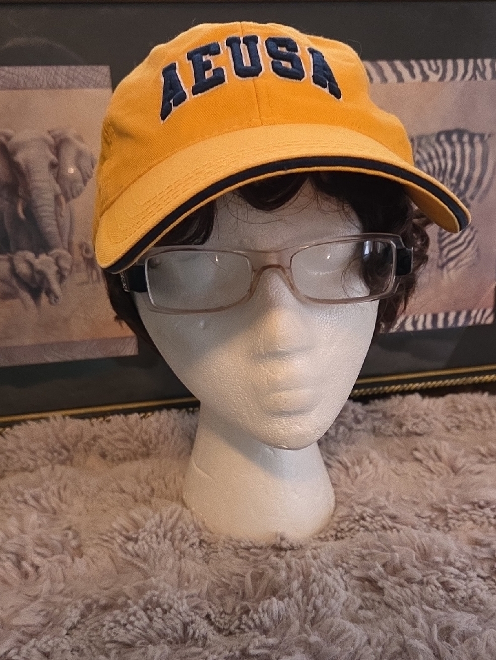 American Eagle Outfitters Yellow Baseball Cap with Navy Label